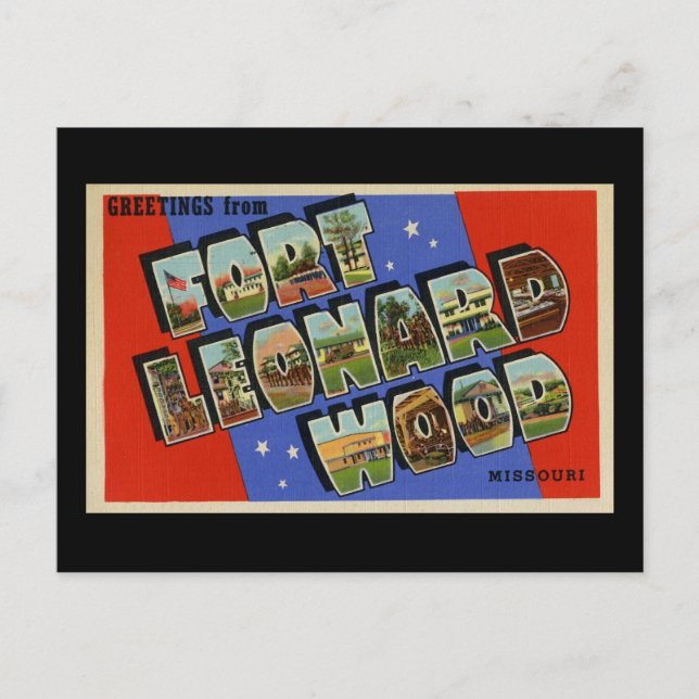 Postal Saludos desde Fort Leonard Wood Misuri (Anverso)