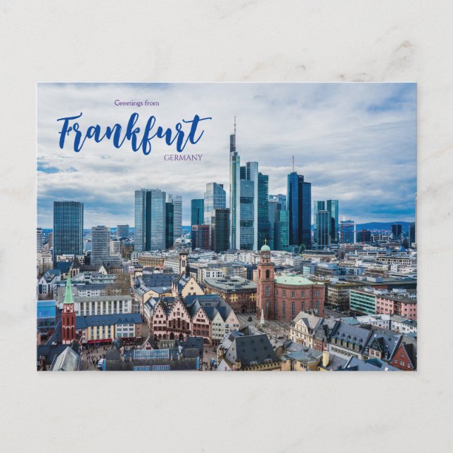 Postal Saludos desde Frankfurt Alemania Postcard (Anverso)