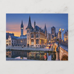 Postal Saludos desde Gante, Bélgica,
