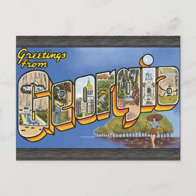 Postal Saludos desde Georgia, Vintage (Anverso)