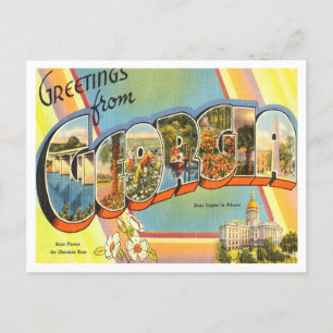 Postal Saludos desde Georgia Vintage Travel