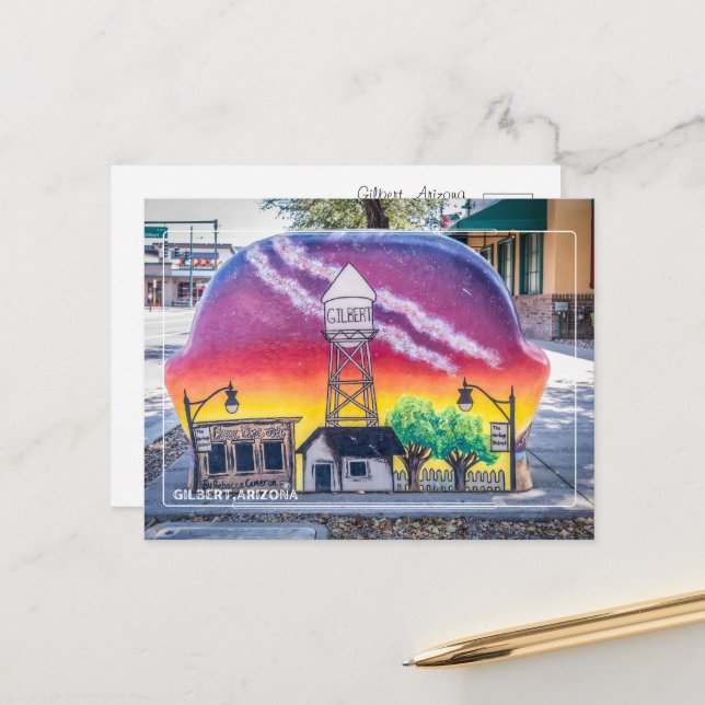 Postal Saludos desde Gilbert, Arizona (Anverso/Reverso In Situ)
