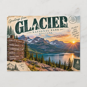 Postal Saludos desde Glacier National Park Montana