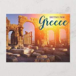 Postal Saludos desde Grecia hasta las ruinas de Partenón