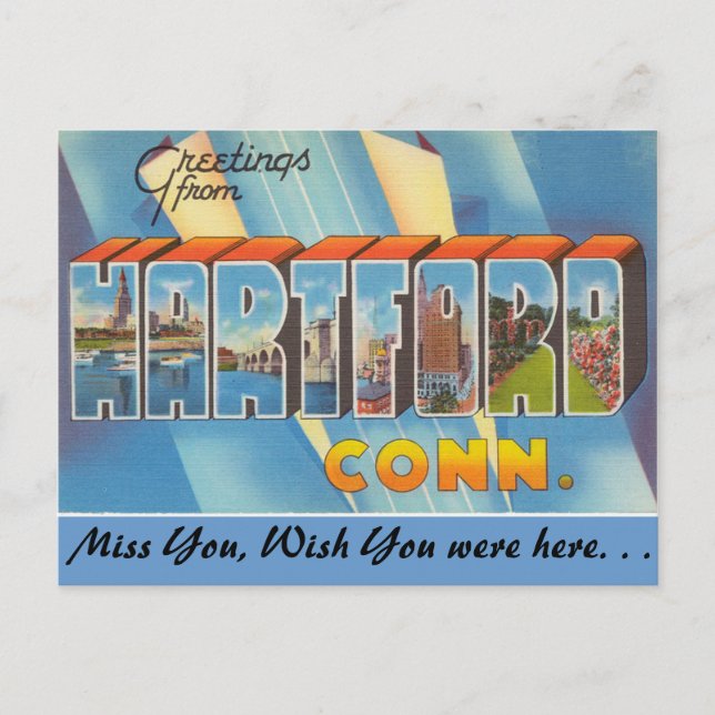 Postal Saludos desde Hartford (Anverso)