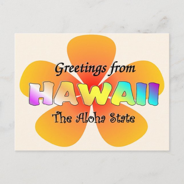 Postal Saludos desde Hawaii (Anverso)