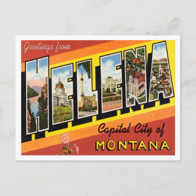 Postal Saludos desde Helena, ciudad capital de Montana (Anverso)