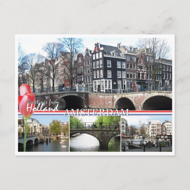 Postal Saludos desde Holanda - Postcard de Amsterdam (Anverso)