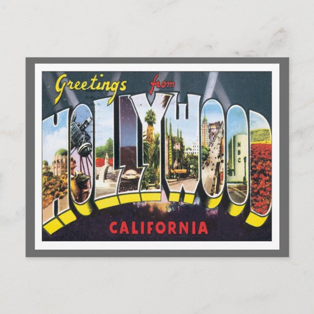 Postal Saludos desde Hollywood California (Anverso)