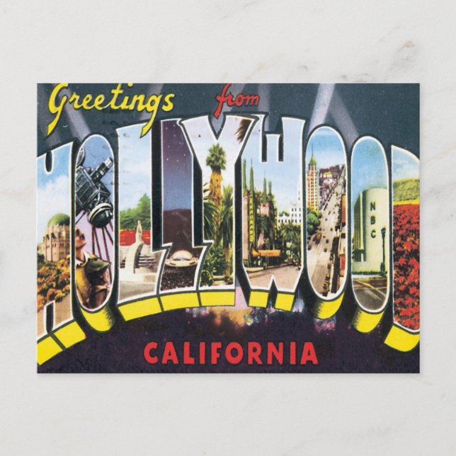 Postal Saludos desde Hollywood California (Anverso)
