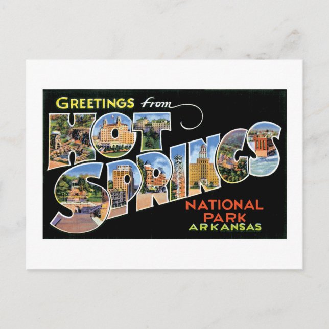 Postal ¡Saludos desde Hot Springs! (Anverso)