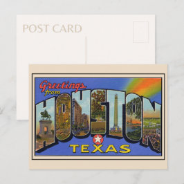 Postal Saludos desde Houston, Texas 1936 Carta grande