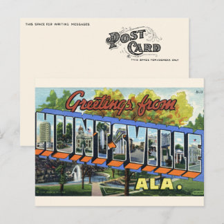 Postal Saludos desde Huntsville, AL Postcard