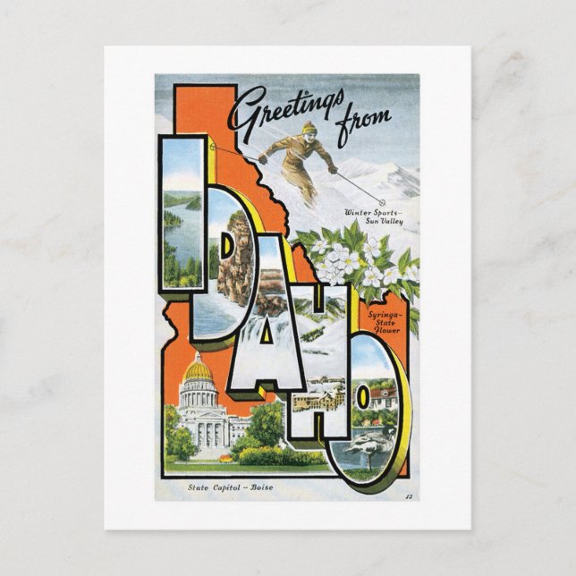 Postal ¡Saludos desde Idaho! (Anverso)