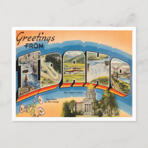 Postal Saludos desde Idaho Vintage Travel