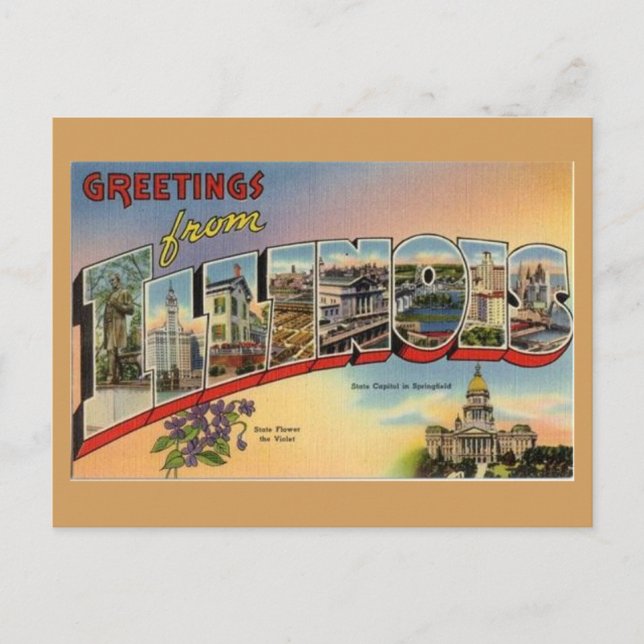 Postal Saludos Desde Illinois (Anverso)