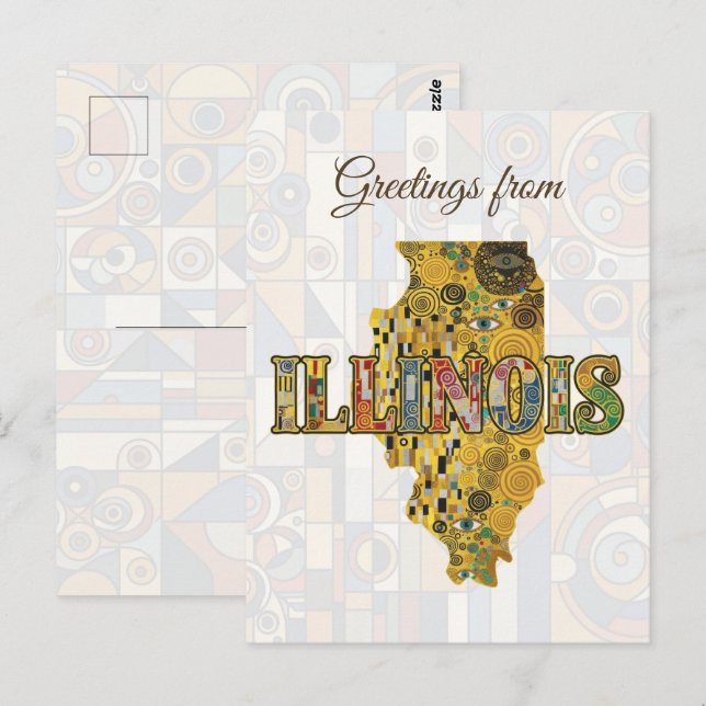 Postal Saludos desde Illinois (Anverso / Reverso)