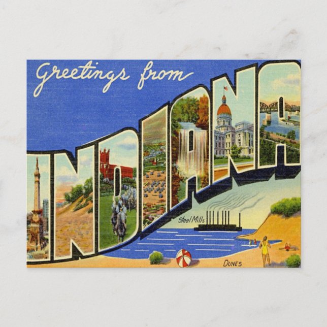 Postal Saludos desde Indiana (Anverso)
