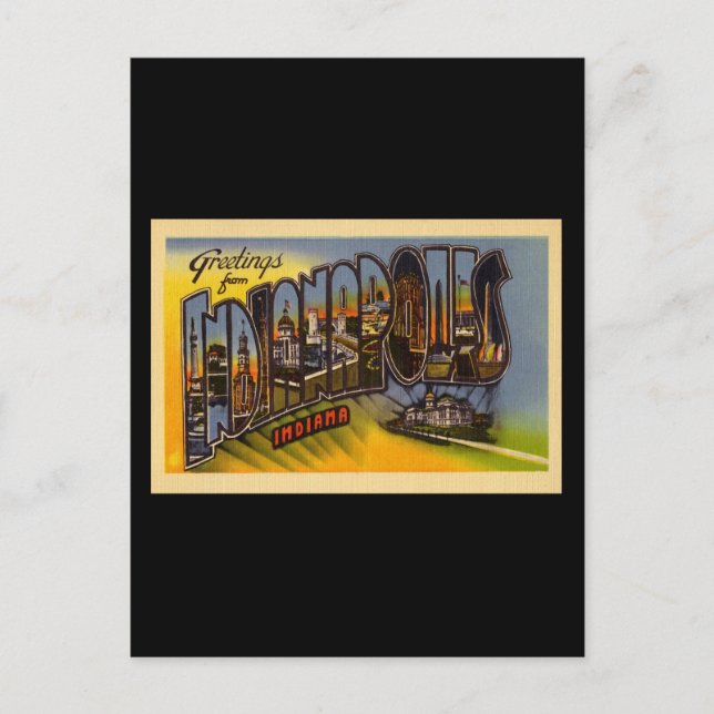 Postal Saludos desde Indianapolis Indiana (Anverso)