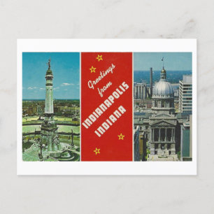 Postal Saludos desde Indianápolis, Indiana Vintage