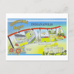 Postal Saludos desde Indianápolis, Indiana Vintage