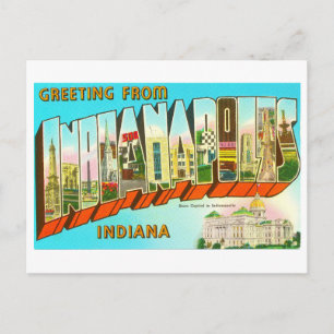 Postal Saludos desde Indianapolis Letra Grande