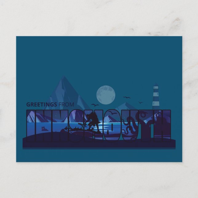 Postal Saludos desde Innsmouth Devils Reef Lovecraft (Anverso)
