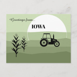 Postal Saludos desde Iowa State Lush Green Tones