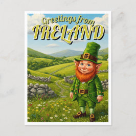 Postal Saludos desde Irlanda Leprechaun