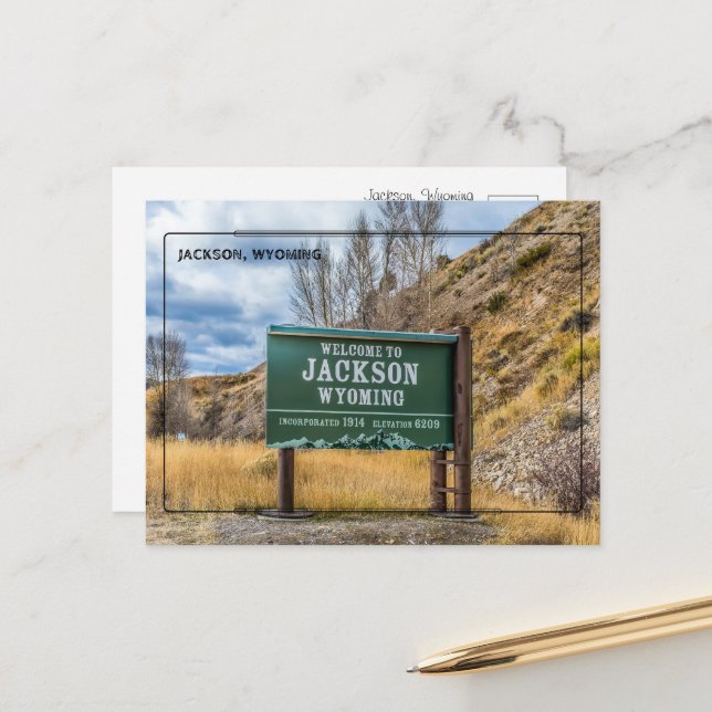 Postal Saludos desde Jackson, Wyoming (Anverso/Reverso In Situ)