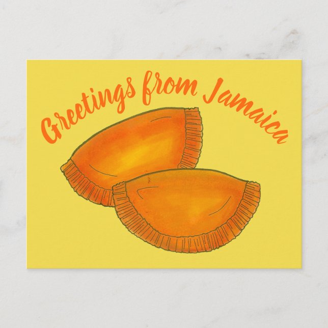 Postal Saludos desde Jamaica Patty Foodie (Anverso)