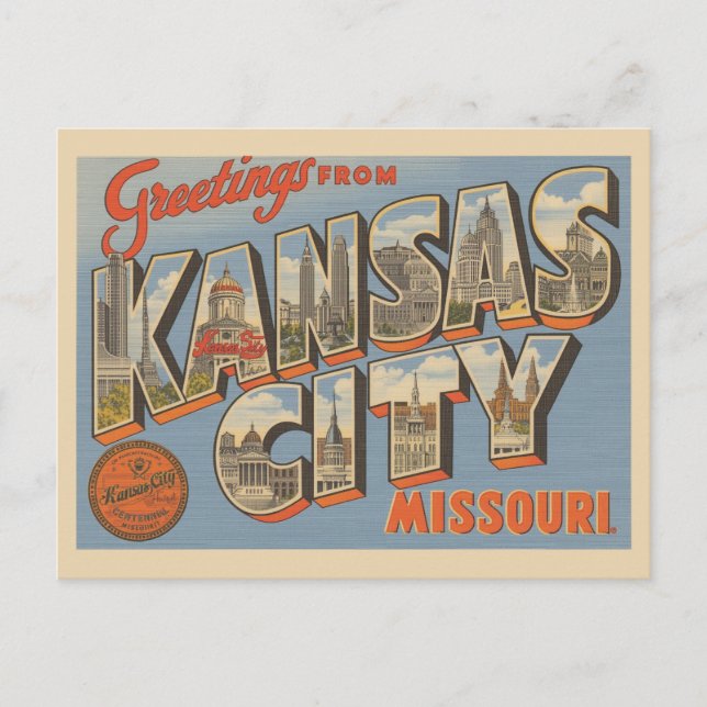 Postal "Saludos desde Kansas City, Misuri" (Anverso)