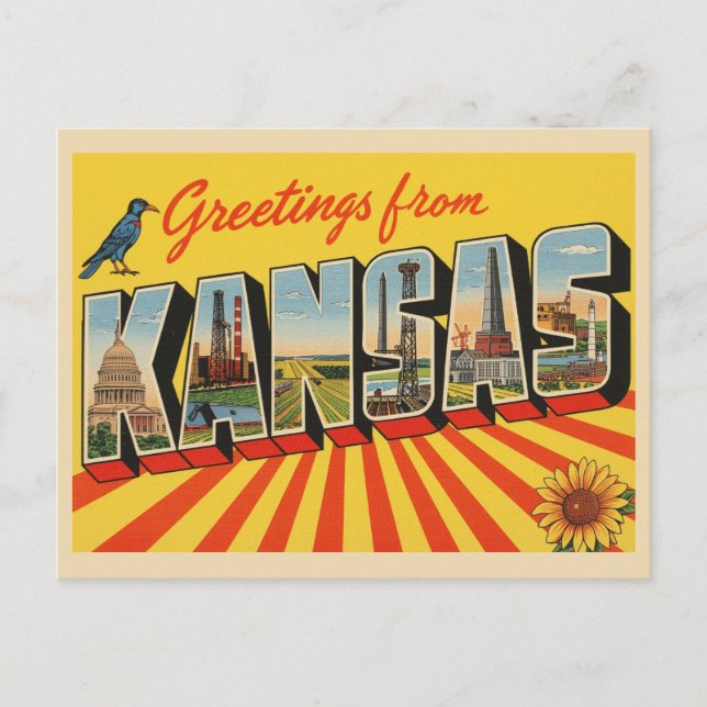 Postal Saludos desde Kansas, Wichita (Anverso)