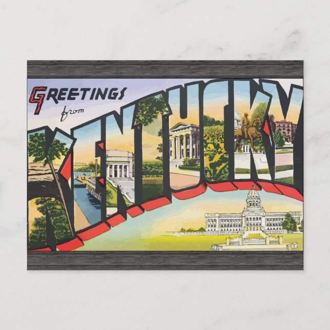 Postal Saludos desde Kentucky, Vintage (Anverso)