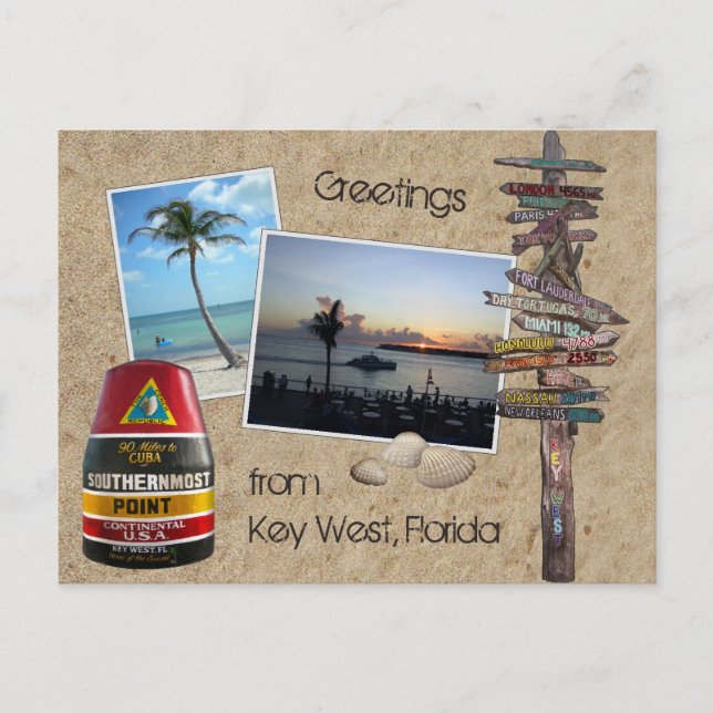 Postal Saludos desde Key West, Florida (Anverso)