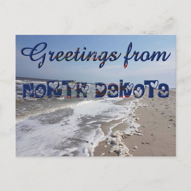 Postal Saludos desde la Bandera del Estado de Dakota del  (Anverso)