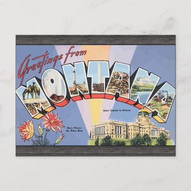 Postal Saludos Desde La Capital Estatal De Montana En Hel (Anverso)