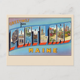 Postal Saludos desde la carta grande Portland Maine Vinta