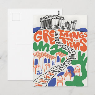 Postal Saludos desde la ciudad de Atenas