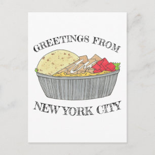 Postal Saludos desde la ciudad de Nueva York con la comid
