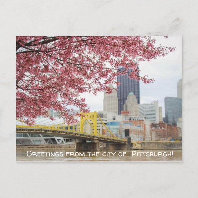 Postal ¡Saludos desde la ciudad de Pittsburgh! (Anverso)