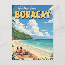 Postal Saludos desde la época de Boracay Filipinas