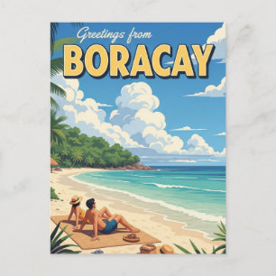 Postal Saludos desde la época de Boracay Filipinas