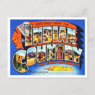 Postal Saludos desde la India Country Vintage Travel