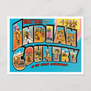 Postal Saludos desde la India Country Vintage Travel