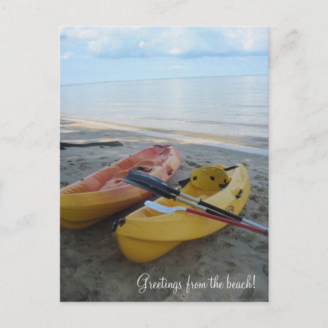 Postal ¡Saludos desde la playa! (Anverso)