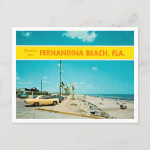 Postal Saludos desde la playa Fernandina, Florida Travel