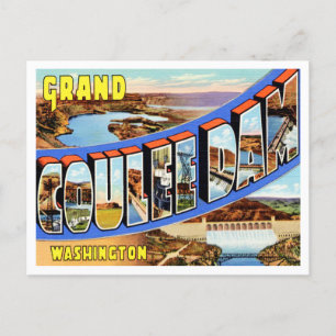 Postal Saludos desde la presa Grand Coulee, Washington Tr