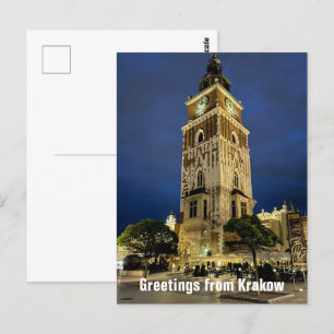 Postal Saludos desde la Torre del Ayuntamiento de Cracovi