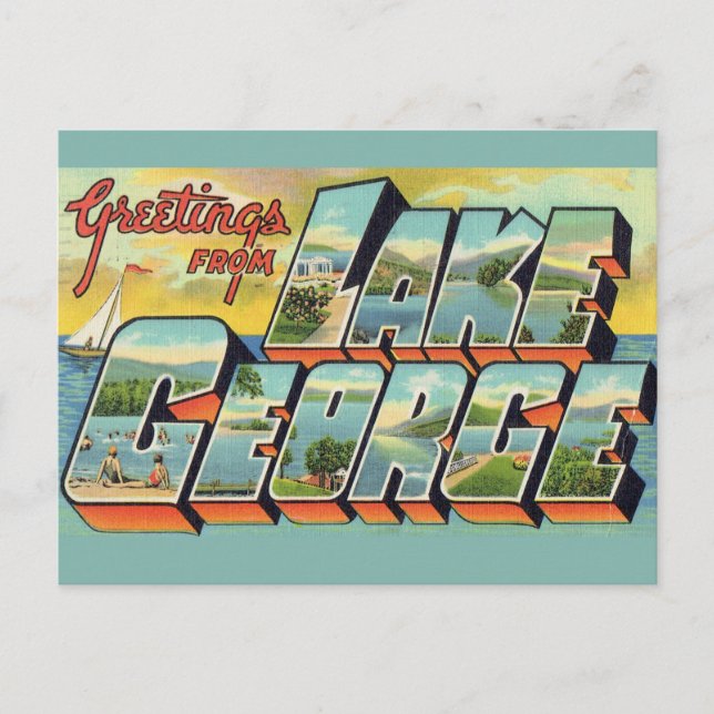 Postal Saludos desde Lake George  (Anverso)